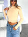 Women's Long Sleeve Solid Slim Fit Casual T-Shirt - Spring Autumn Streetwear Crop Top
