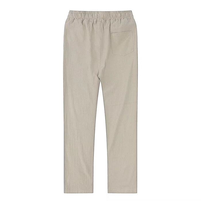 Men's Breathable Cotton Linen Trousers - Solid Color Streetwear for Autumn (Sizes S-3XL)
