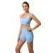 New Style 2Pcs/Set Women Seamless Leggings Yoga Set Gym Clothes Sports Bra Fitness Top High Waist Sports Suits Sports Shorts+Bra