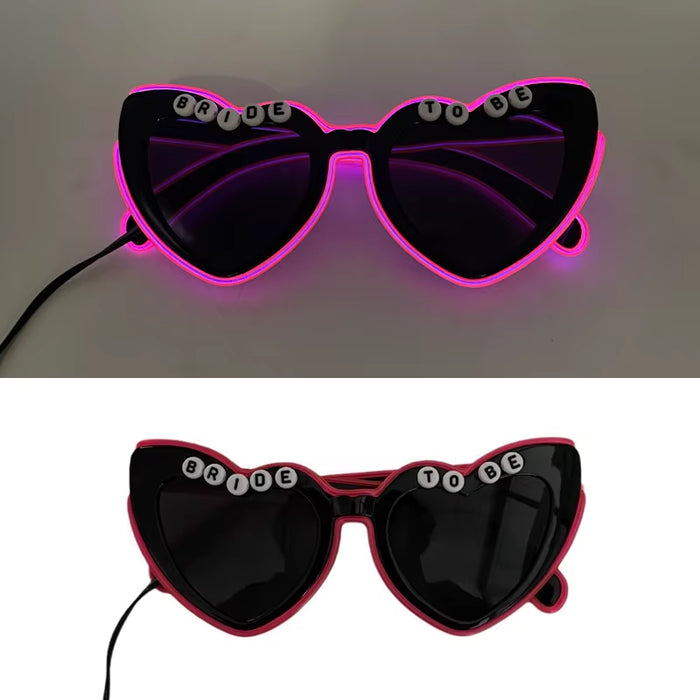 LED Just Married Glasses Wedding Party Bridal Shower Bride to Be Gift Wedding Decorations for Ceremony Light Married Sunglasses
