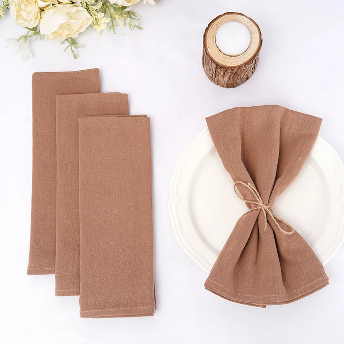 8Pcs Cotton Napkins 40X40CM Plain Washed Cotton Towel Dining Place Mats Wedding Party Restaurant Kitchen Cloths Table Decor