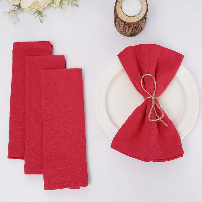 8Pcs Cotton Napkins 40X40CM Plain Washed Cotton Towel Dining Place Mats Wedding Party Restaurant Kitchen Cloths Table Decor