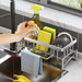 Kitchen Sponge Holder Stainless Steel Sink Drain Rack Soap Drainer Towel Rack Shelf Organizer Bathroom Storage Accessories