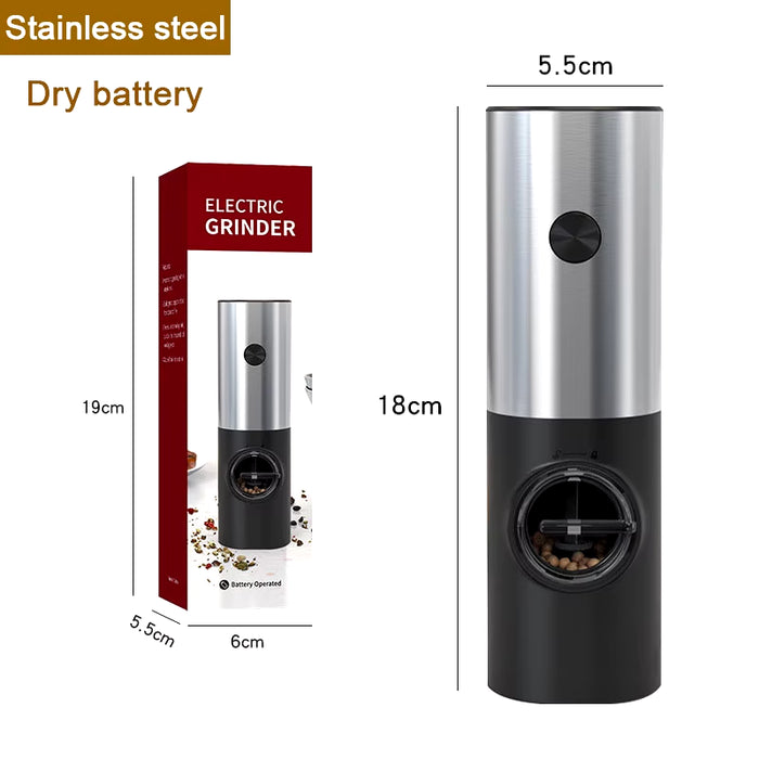 Electric Salt and Pepper Grinder with Adjustable Coarseness Refillable Mill Battery Powered Kitchen Gadget