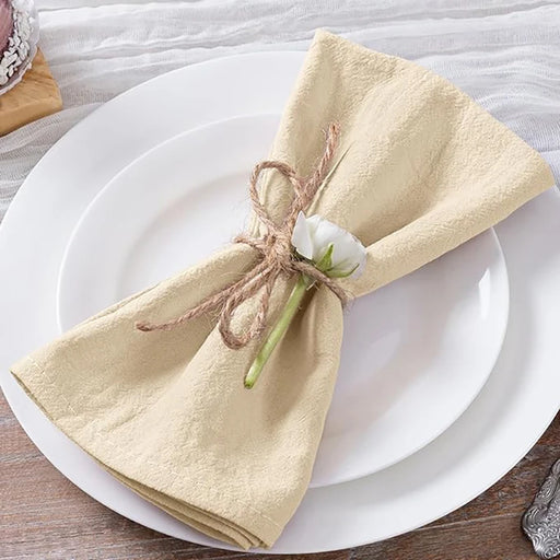 8Pcs Cotton Napkins 40X40CM Plain Washed Cotton Towel Dining Place Mats Wedding Party Restaurant Kitchen Cloths Table Decor