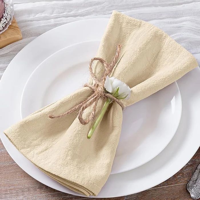 8Pcs Cotton Napkins 40X40CM Plain Washed Cotton Towel Dining Place Mats Wedding Party Restaurant Kitchen Cloths Table Decor