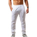 Men's Breathable Cotton Linen Trousers - Solid Color Streetwear for Autumn (Sizes S-3XL)