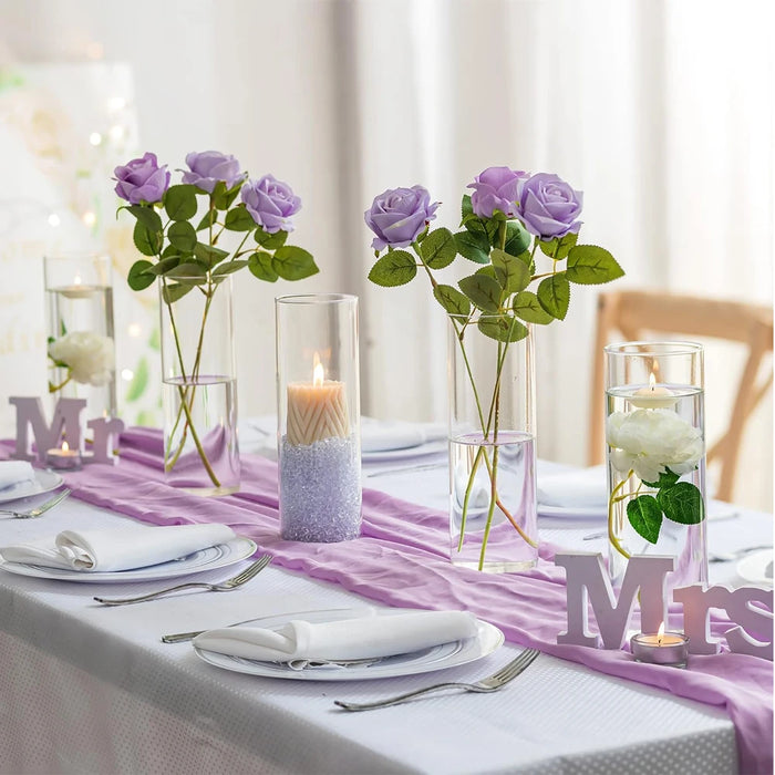 Glass Cylinder Vases 4 6 8 Inch Tall Clear Flower Vase Hurricane Floating Candle Holder for Table Centerpiece Wedding Home Decor