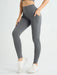 High Waist Women's Stretch Yoga Pants with Pockets - Push-Up Fitness Leggings for Running and Sportswear in Solid Colors