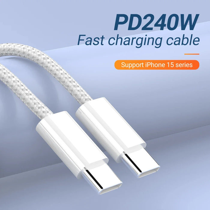 240W USB C to USB C Cable, USB C to Type C Fast Charging Cable for Macbook Pro, Iphone15/15Pro/15Plus/15Promax, Ipad Pro 2020