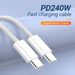 240W USB C to USB C Cable, USB C to Type C Fast Charging Cable for Macbook Pro, Iphone15/15Pro/15Plus/15Promax, Ipad Pro 2020