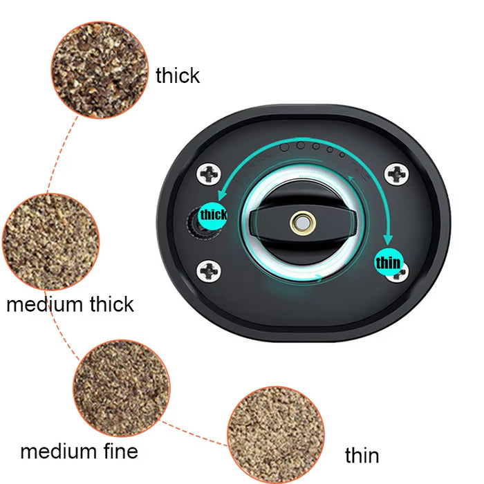 Electric Salt and Pepper Grinder with Adjustable Coarseness Refillable Mill Battery Powered Kitchen Gadget