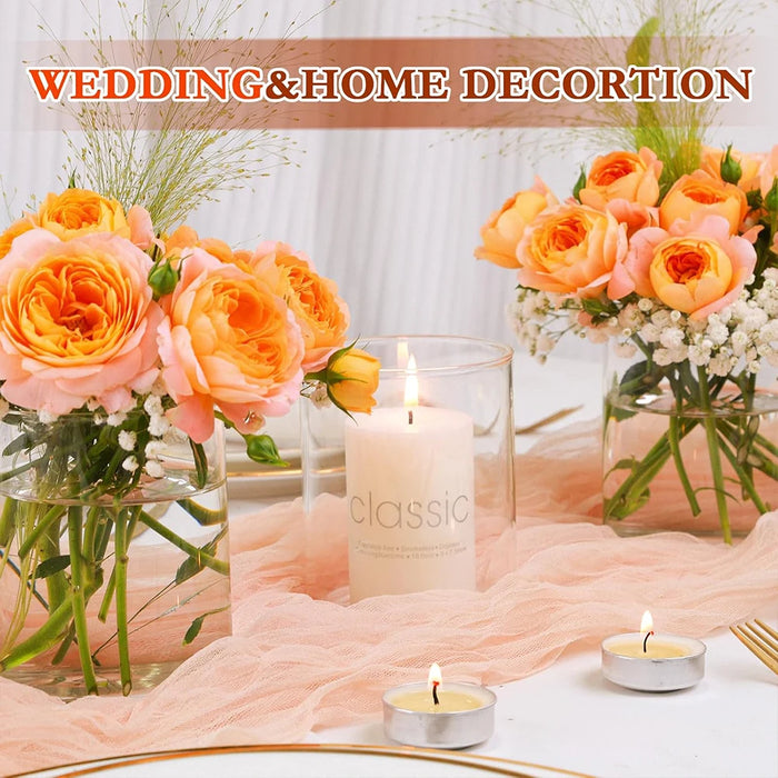 Glass Cylinder Vases for Centerpieces 4 Inch Tall Flower Vase for Wedding Decorations, Clear Floating Candle Vases Hurricane