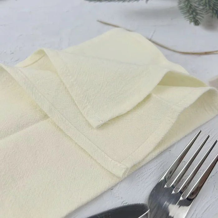 8Pcs Cotton Napkins 40X40CM Plain Washed Cotton Towel Dining Place Mats Wedding Party Restaurant Kitchen Cloths Table Decor
