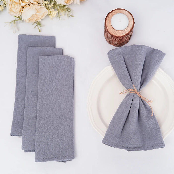8Pcs Cotton Napkins 40X40CM Plain Washed Cotton Towel Dining Place Mats Wedding Party Restaurant Kitchen Cloths Table Decor