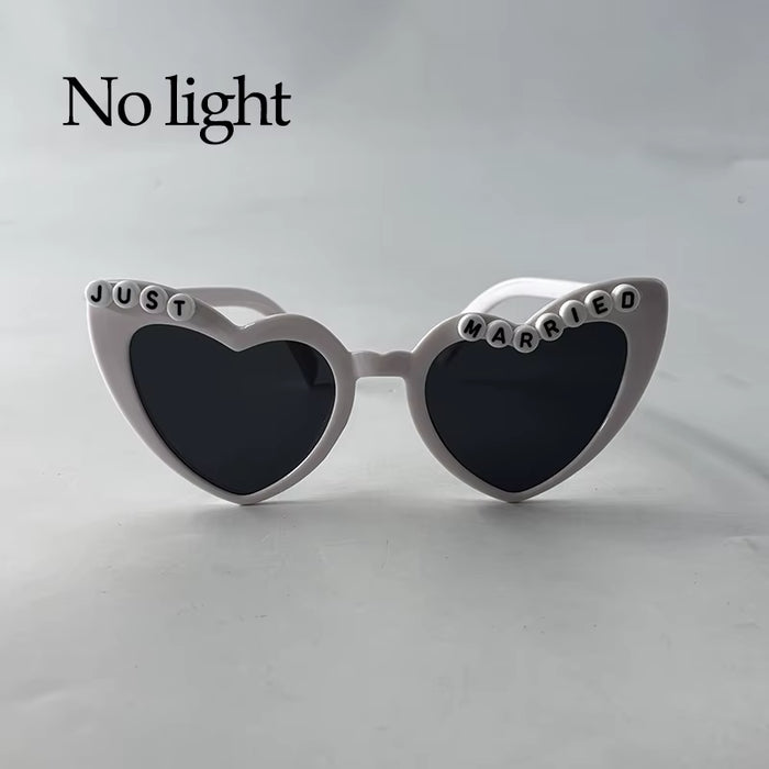 LED Just Married Glasses Wedding Party Bridal Shower Bride to Be Gift Wedding Decorations for Ceremony Light Married Sunglasses