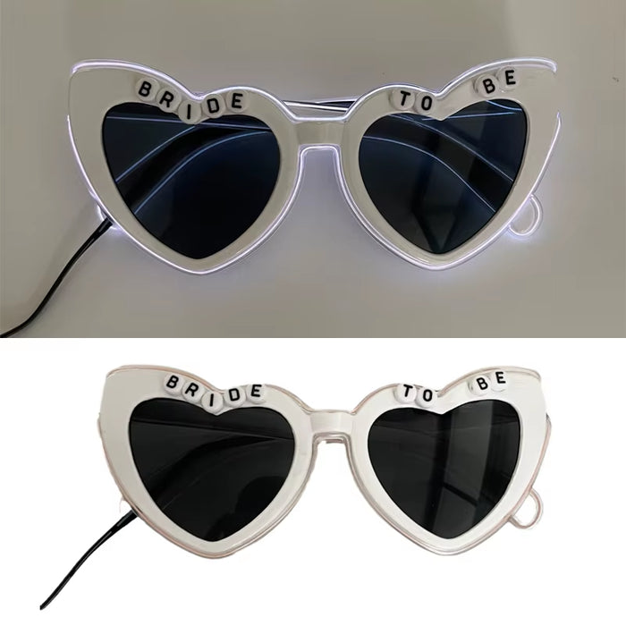 LED Just Married Glasses Wedding Party Bridal Shower Bride to Be Gift Wedding Decorations for Ceremony Light Married Sunglasses