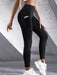 High Waist Women's Stretch Yoga Pants with Pockets - Push-Up Fitness Leggings for Running and Sportswear in Solid Colors