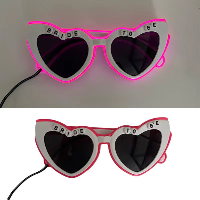 LED Just Married Glasses Wedding Party Bridal Shower Bride to Be Gift Wedding Decorations for Ceremony Light Married Sunglasses