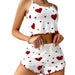 Women's 2-Piece Pajama Set - Soft and Breathable Sleepwear with Love Print Tank Top and Shorts in White (S, M, L)