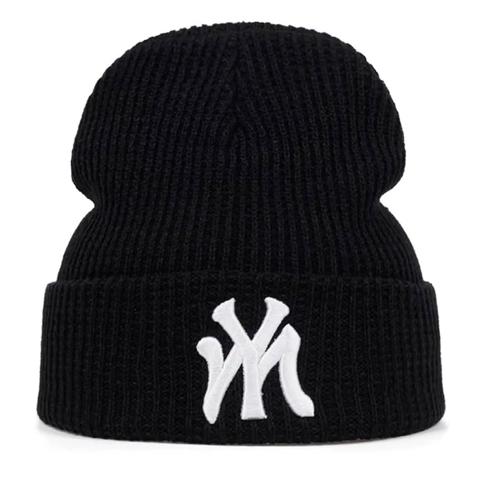 Unisex WY Letter Embroidered Beanies - Warm Autumn Winter Caps for Men and Women
