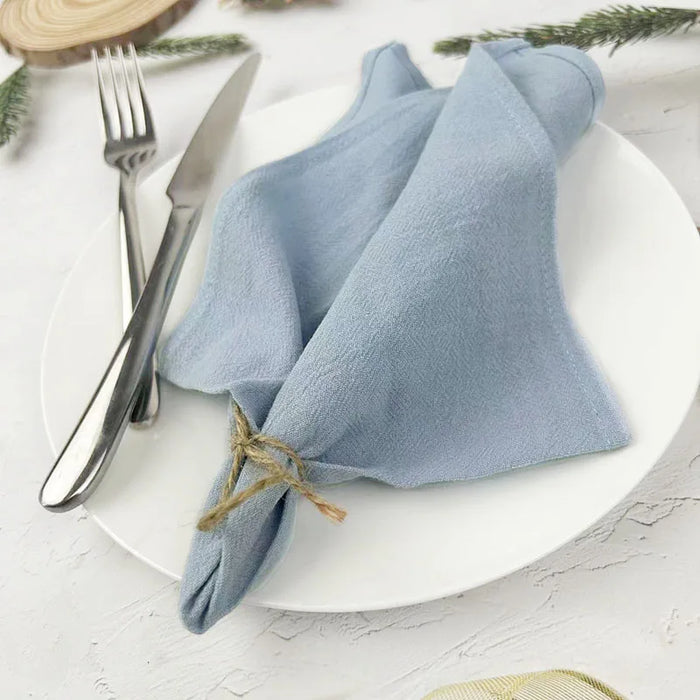 8Pcs Cotton Napkins 40X40CM Plain Washed Cotton Towel Dining Place Mats Wedding Party Restaurant Kitchen Cloths Table Decor
