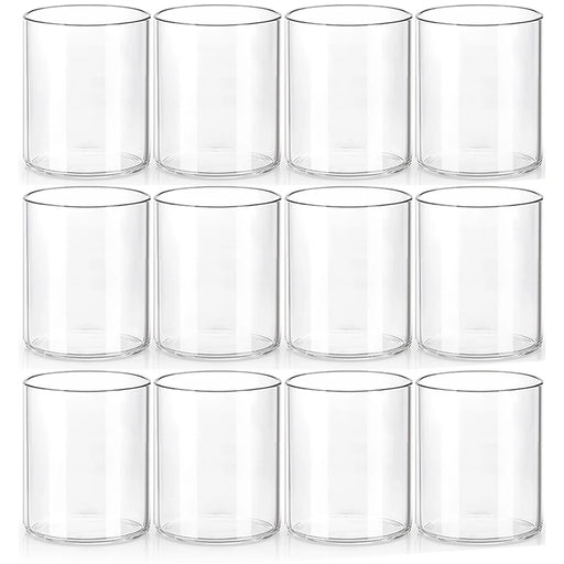 Glass Cylinder Vases for Centerpieces 4 Inch Tall Flower Vase for Wedding Decorations, Clear Floating Candle Vases Hurricane