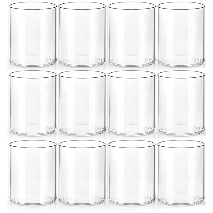 Glass Cylinder Vases for Centerpieces 4 Inch Tall Flower Vase for Wedding Decorations, Clear Floating Candle Vases Hurricane