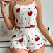 Women's 2-Piece Pajama Set - Soft and Breathable Sleepwear with Love Print Tank Top and Shorts in White (S, M, L)
