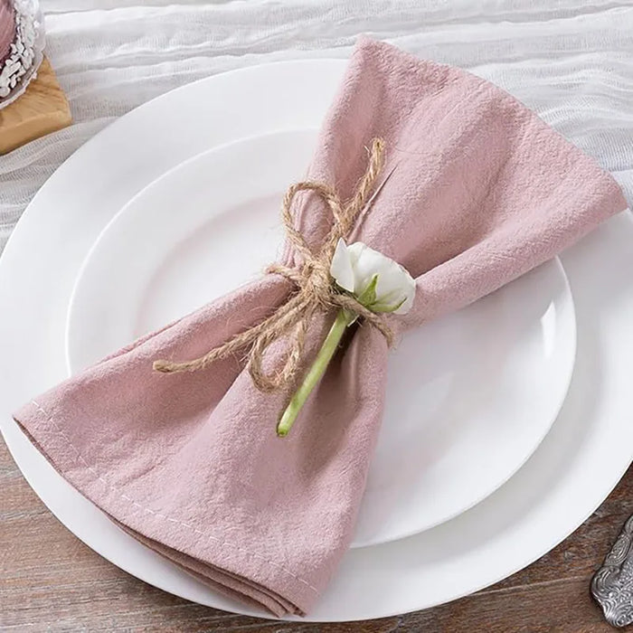 8Pcs Cotton Napkins 40X40CM Plain Washed Cotton Towel Dining Place Mats Wedding Party Restaurant Kitchen Cloths Table Decor