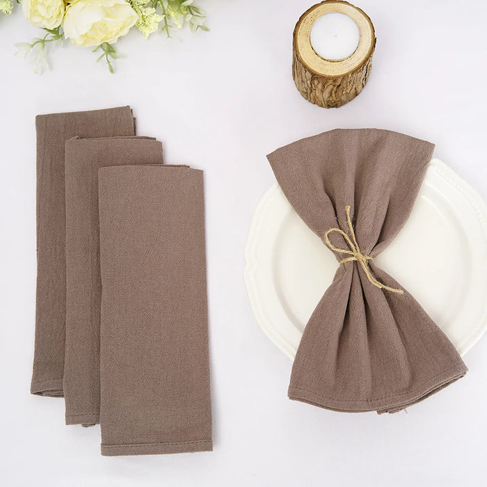 8Pcs Cotton Napkins 40X40CM Plain Washed Cotton Towel Dining Place Mats Wedding Party Restaurant Kitchen Cloths Table Decor