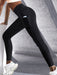 High Waist Women's Stretch Yoga Pants with Pockets - Push-Up Fitness Leggings for Running and Sportswear in Solid Colors
